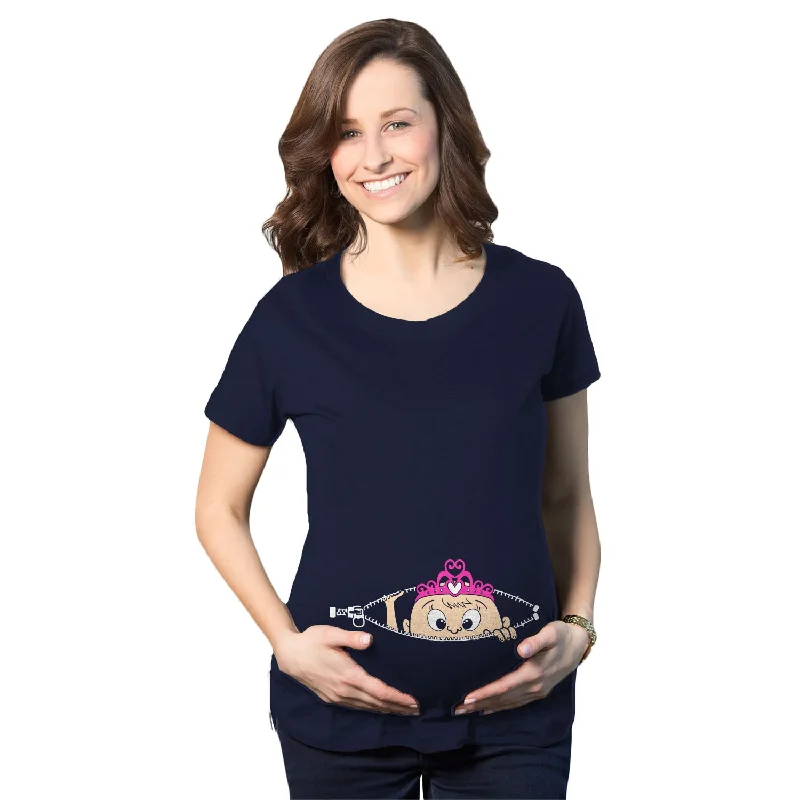 Huge Discounts Peeking Princess Maternity T Shirt