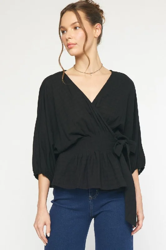 Best Bargains Entro Top with Bow Tie