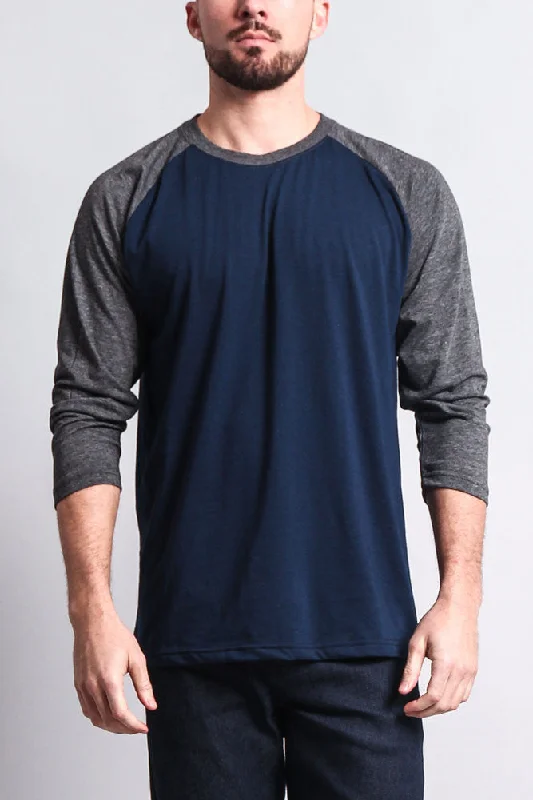 Men's Baseball T-Shirt (Navy/Charcoal)