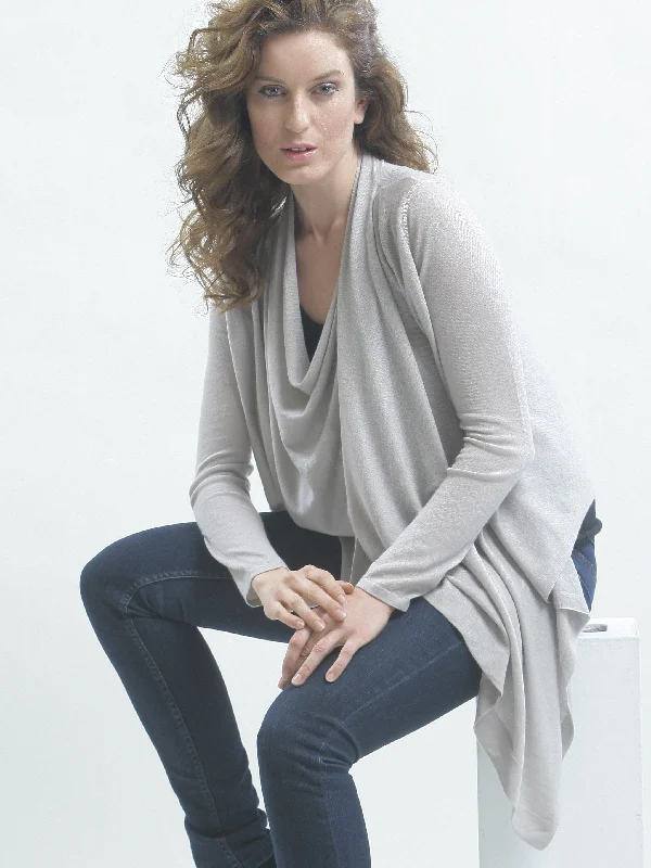 Now or Never Two-Way Drape Front Wrap Cardigan in Fine Cashmere