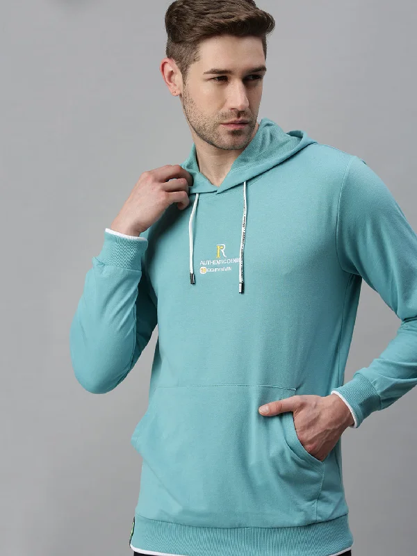 Men Solid Blue Sweatshirt