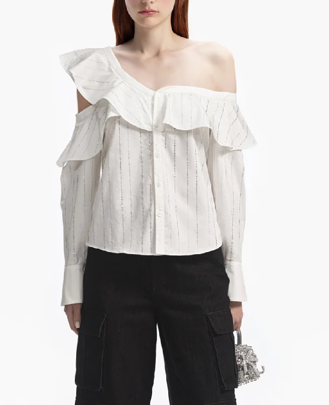 Bonus Offer self-portrait Rhinestone Stripe Top
