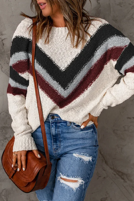 Deal Mania Chevron Striped Sweater