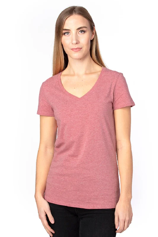 Weekend Savings Galore Threadfast Apparel Womens Ultimate Short Sleeve V-Neck T-Shirt - Heather Maroon