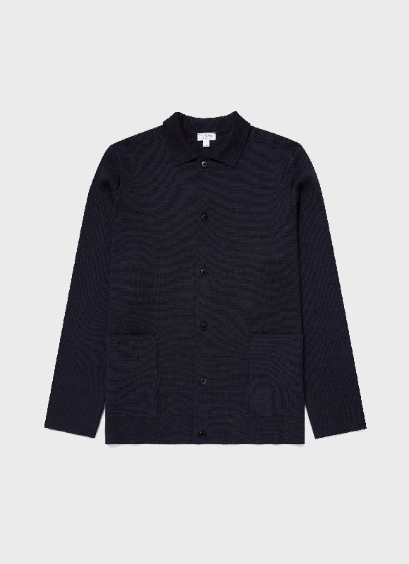 Men's Milano Knit Jacket in Navy