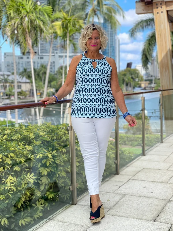 Great Deals MELINA BLUE  KEYHOLE TOP