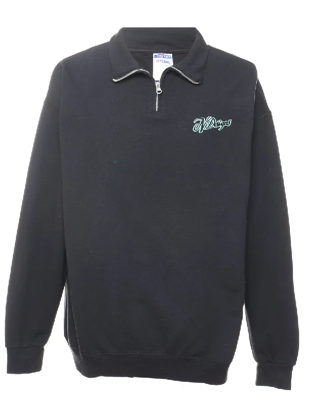 Closeout Sale Quarter Zip Printed Sweatshirt - XL