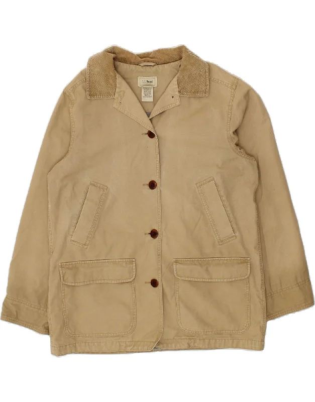 Price Slash L.L.BEAN Womens Windbreaker Jacket UK 16 Large Beige Cotton