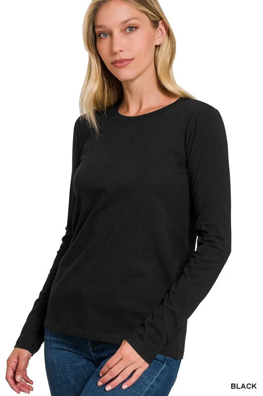 Great Deals RHONDA COTTON CREW NECK LONG SLEEVE T-SHIRT S-XL