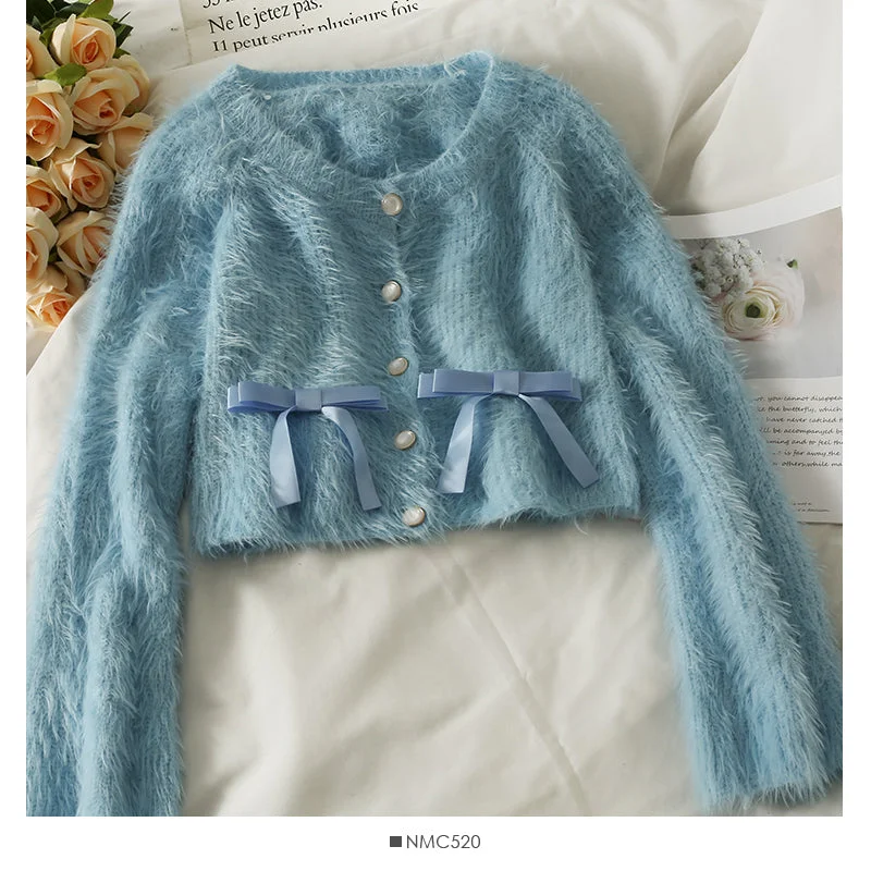 Members Only Women's autumn decoration, slim body, short long sleeved sweater  1891
