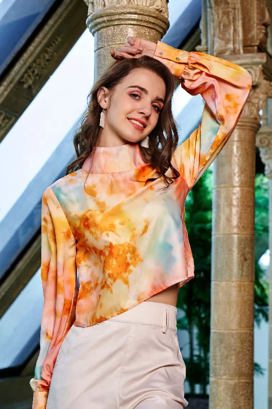 Mega Sale Tie & Dye Pullover Crop Top