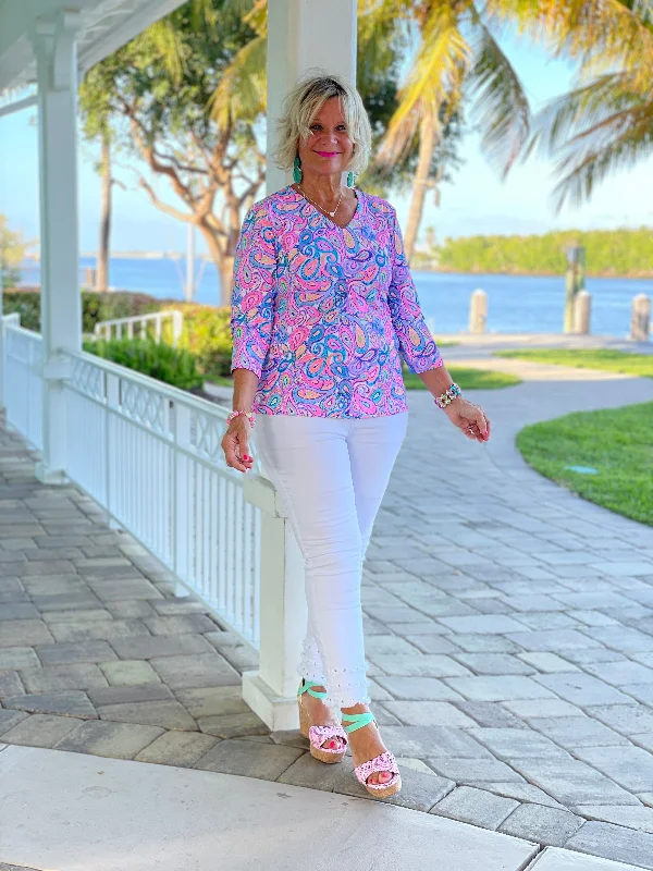 Savings Galore CAROLINA PAISLEY V NECK