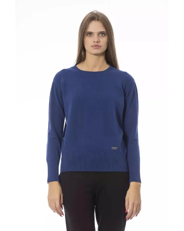 New Deals Baldinini Trend Women's Blue Wool Sweater - 42 IT