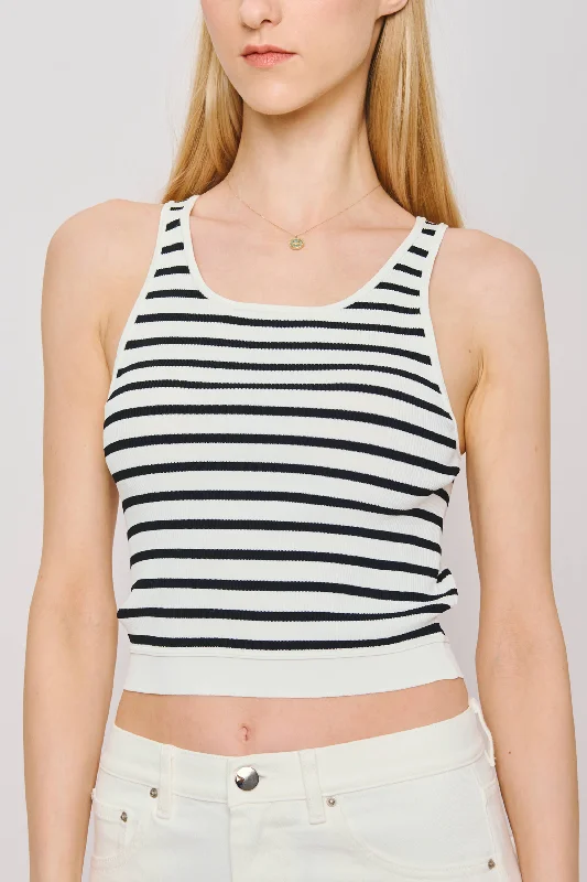 Season Finale Sale NANA stripe tank top (Black stripe)