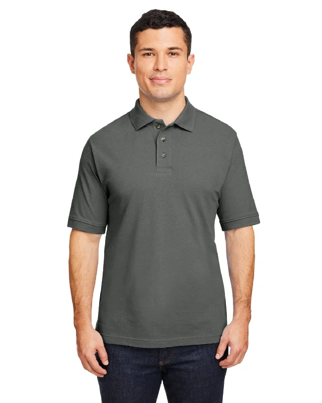 Harriton Cotton Pique Polo Shirt | Charcoal