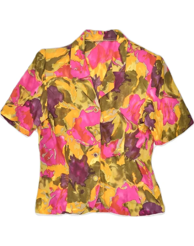 Hot Buy VINTAGE Womens Short Sleeve 4 Button Blazer Jacket UK 8 Small Yellow