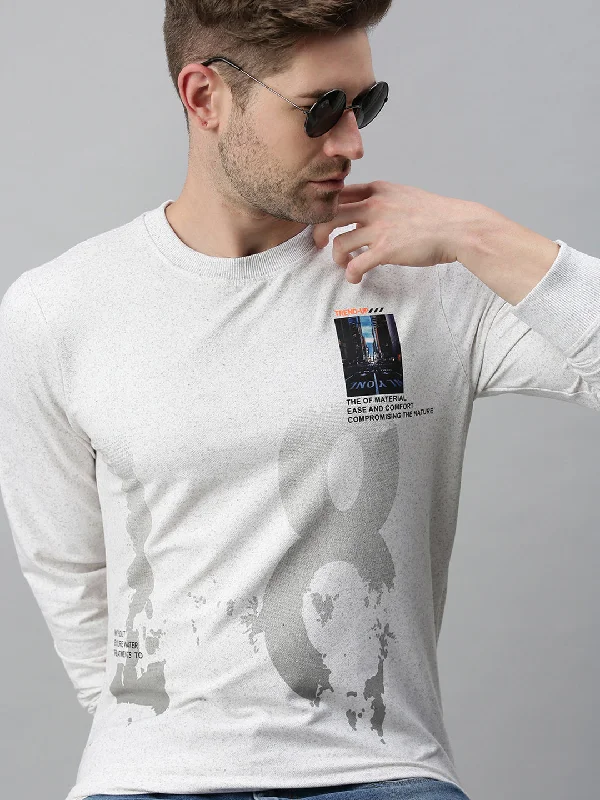 Men Solid Cream Sweatshirt