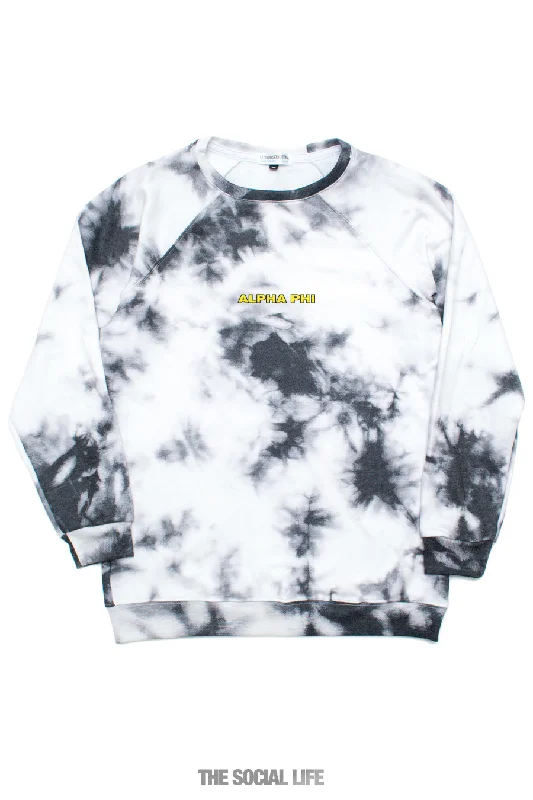 Massive Savings Alpha Phi Tie Dye Raglan Crewneck