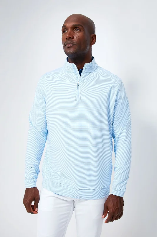 Cottage Blue Perth Sugar Stripe Performance Quarter-Zip