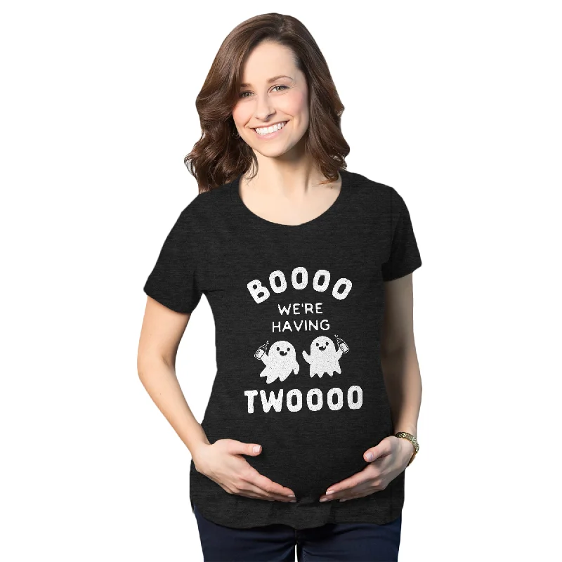 Flash Deal Booo We're Having Twooo Maternity T Shirt