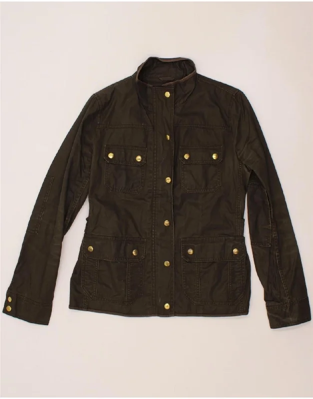 Clearance Items J. CREW Womens Utility Jacket UK 10 Small Brown Cotton