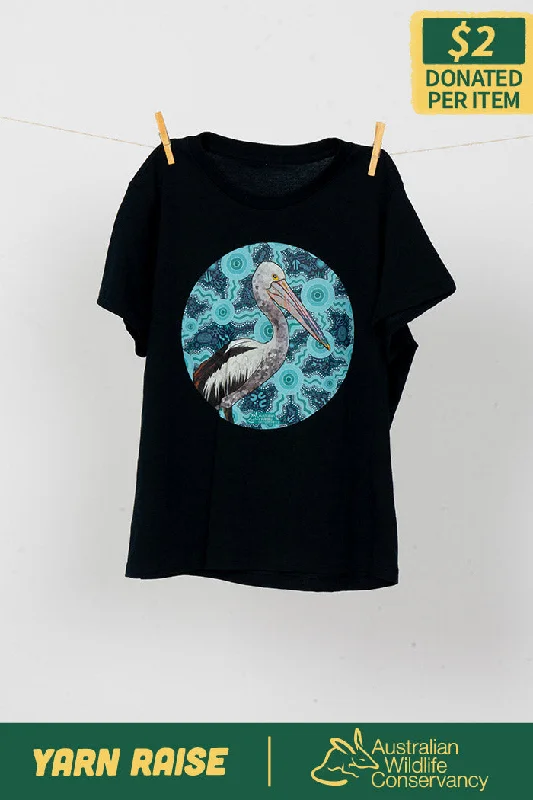 Fantastic Savings Pelican (Dhalipnha) 'Australian Wildlife Conservancy' Navy Cotton Crew Neck Women’s T-Shirt