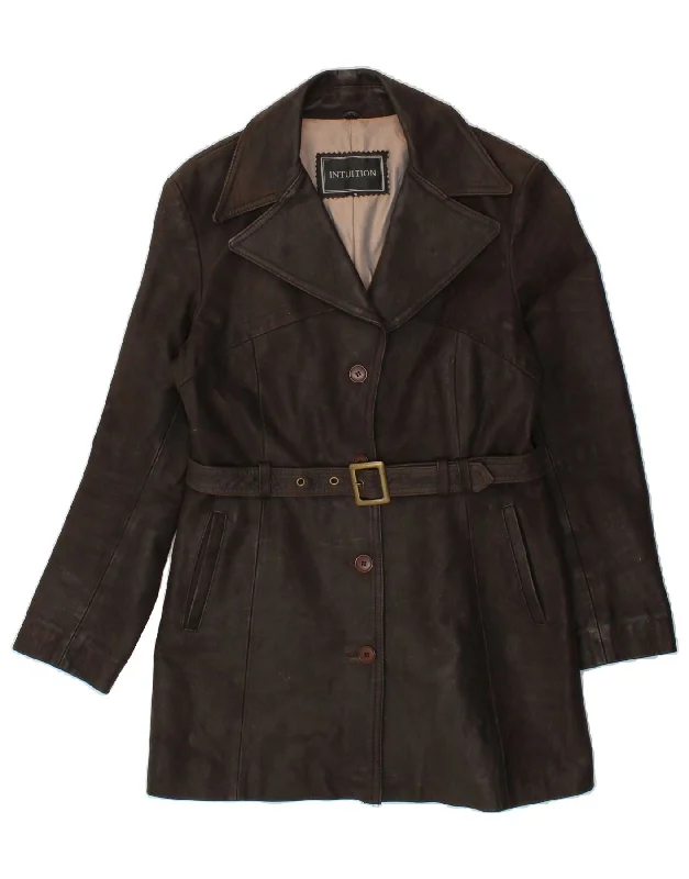 Savings Galore INTUITION Womens Leather Coat UK 14 Large Brown Leather