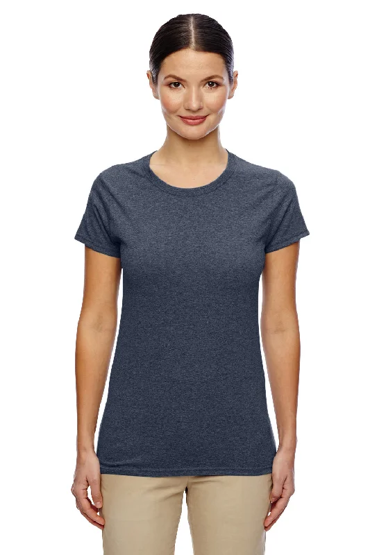 Weekend Deals That Please Gildan Womens Short Sleeve Crewneck T-Shirt - Heather Navy Blue