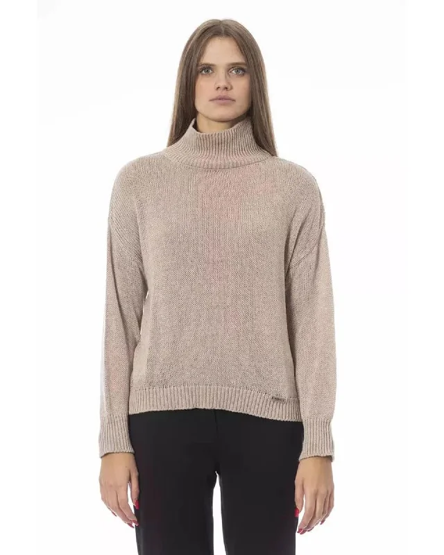 YEAR-End Sale Baldinini Trend Women's Beige Viscose Sweater - M