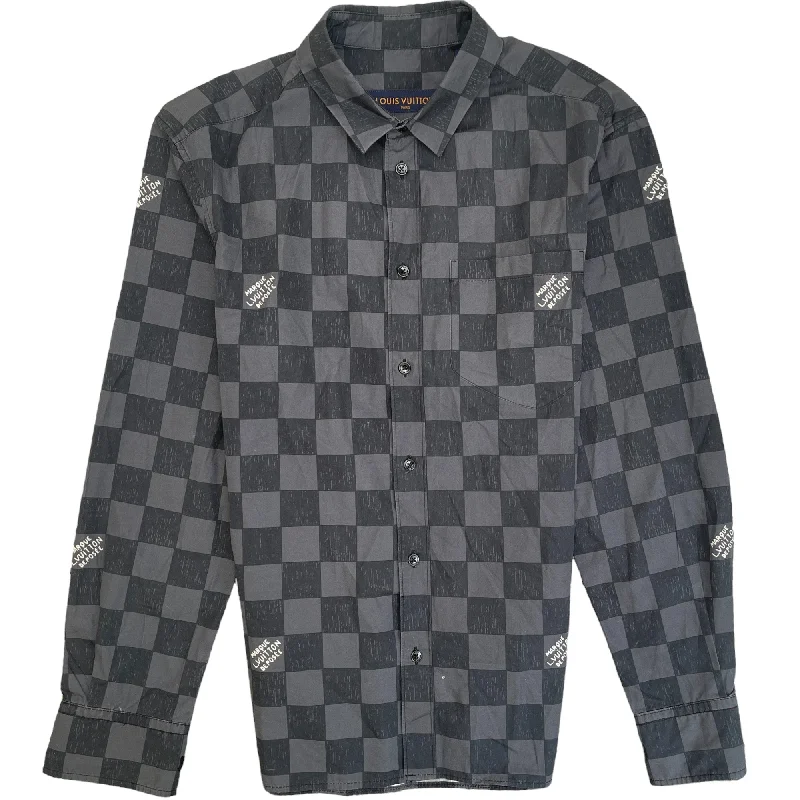 Men's Damier Logo Shirt Black Size XS