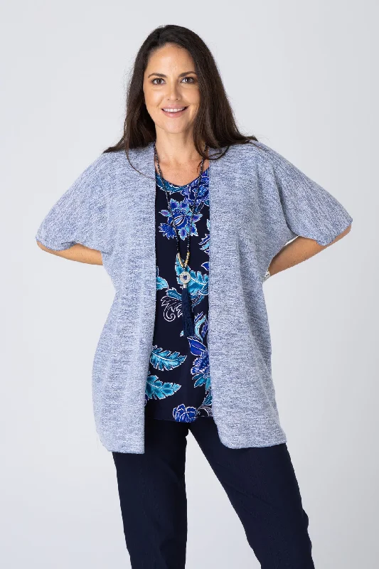 Super Bargain Sky Haven Poly/Rayon Knit Short Sleeve Cardigan
