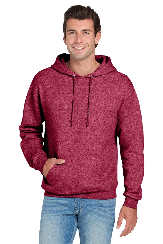 Jerzees Mens NuBlend Pill Resistant Fleece Hooded Sweatshirt Hoodie w/ Pouch Pocket - Vintage Heather Red