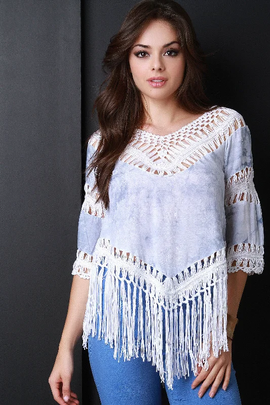 Weekend Bargains to Relish Bohemian Tie Dye Macrame Top