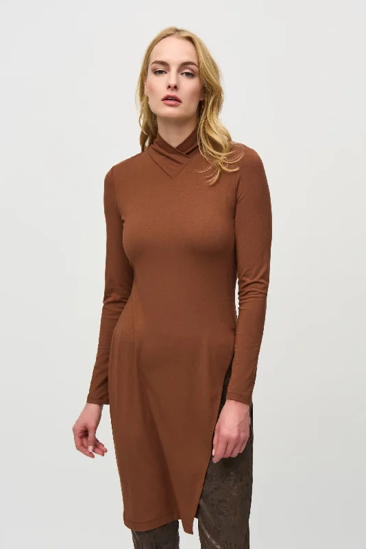 Online Specials Joseph Ribkoff Turtleneck Side Slit Fitted Tunic Top 244164