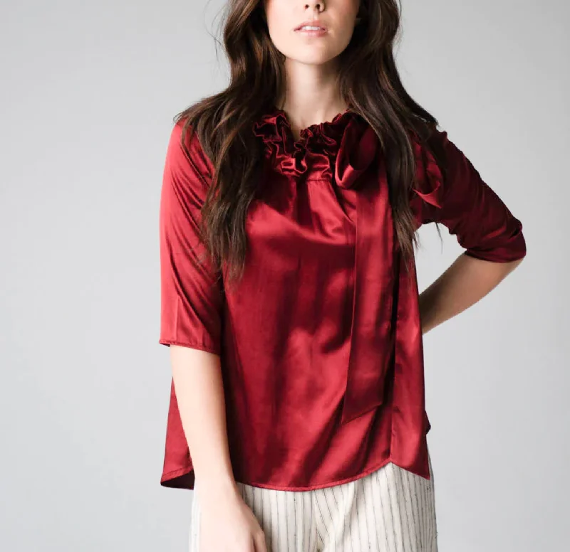 Year-End Sale NAW Saint & Sinner Burgundy Top