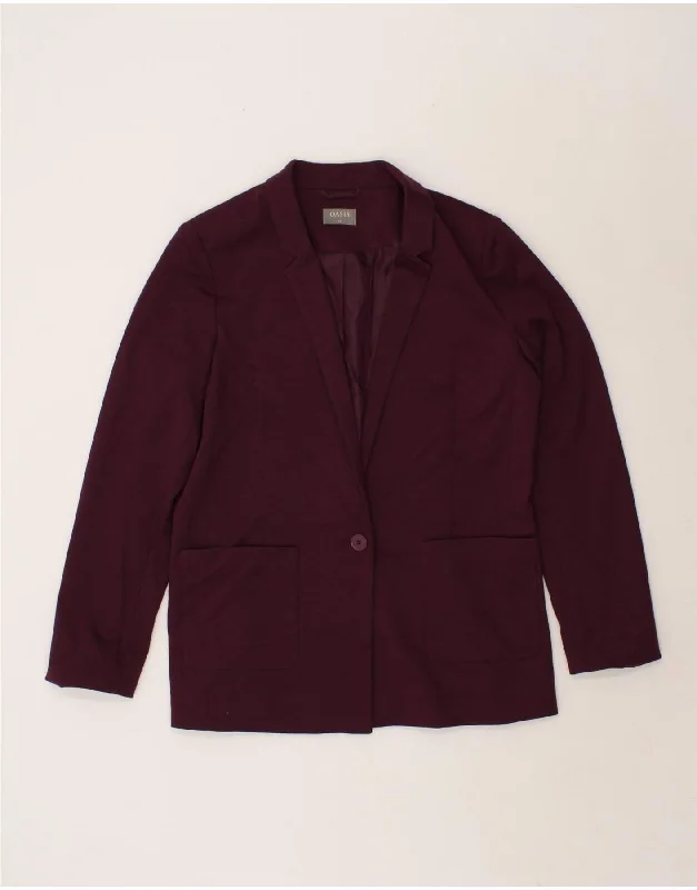 Today Only OASIS Womens 1 Button Blazer Jacket UK 14 Medium Purple Polyester