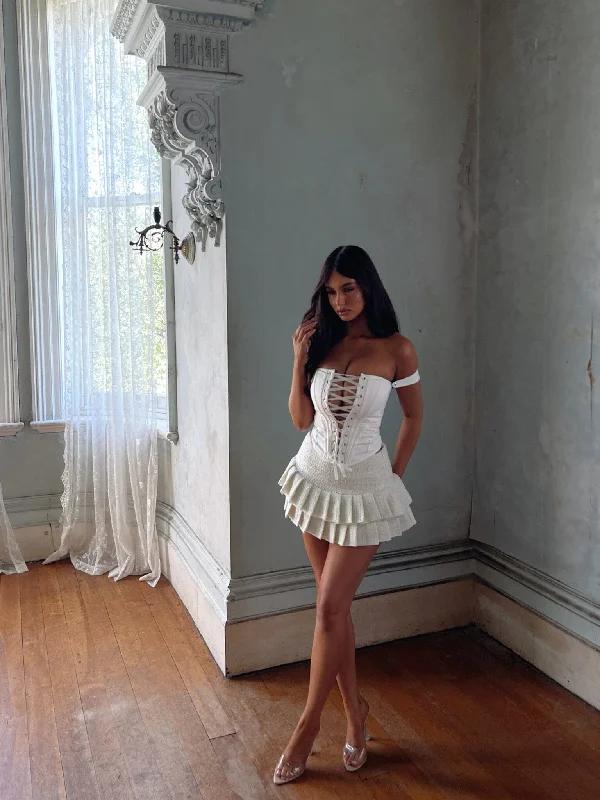 Weekend Bargains Await You MIRELLE CORSET TOP WHITE