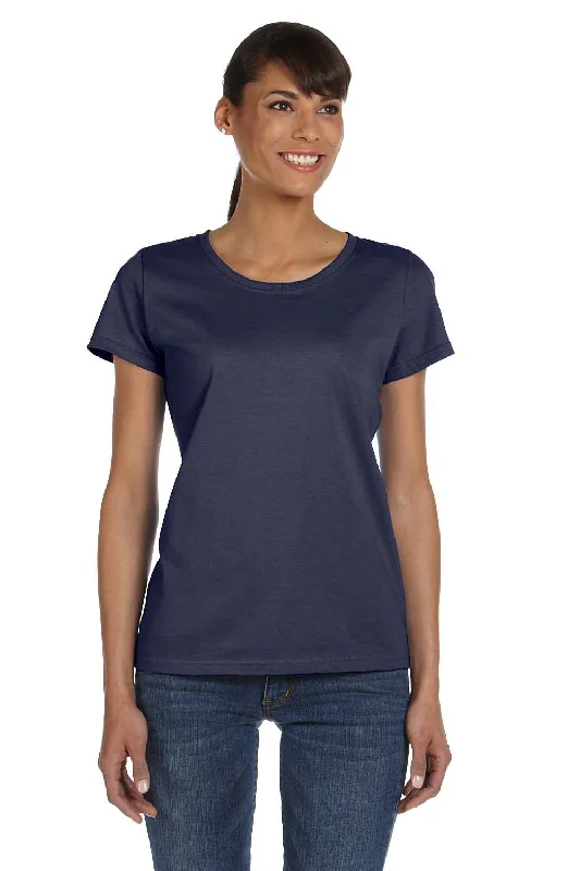 Fantastic Offers Fruit Of The Loom Womens HD Jersey Short Sleeve Crewneck T-Shirt - Navy Blue - Closeout