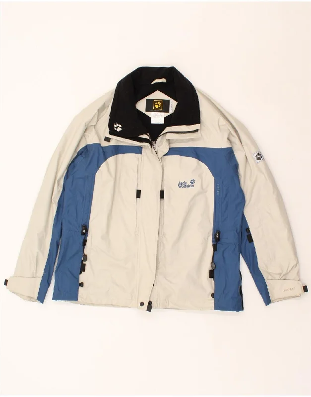 Today’s Special JACK WOLFSKIN Womens Windbreaker Jacket UK 14/16 Large White Colourblock