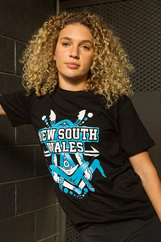 Act Fast NSW Tribute Black Cotton Crew Neck Women's T-Shirt
