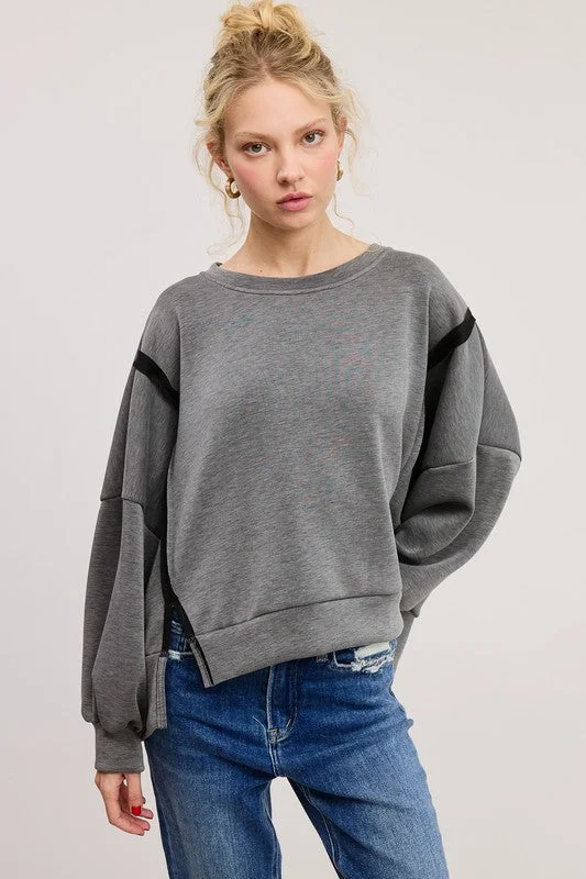 Weekend Bargains Just for You Judy Crewneck Top w/ Seam in Scuba