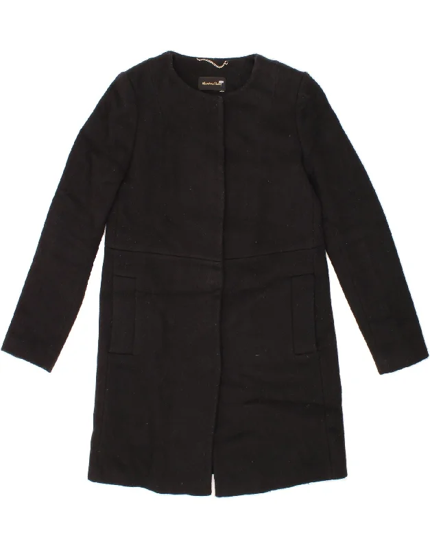 Deal Explosion MASSIMO DUTTI Womens Overcoat US 8 Medium Black