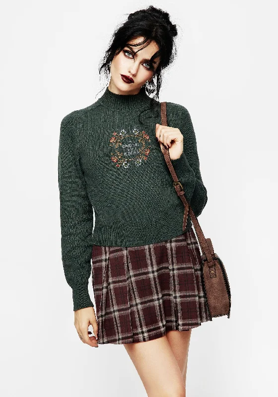 Weekend Bargains to Indulge In Whisper Mock Neck Embroidered Knit Jumper