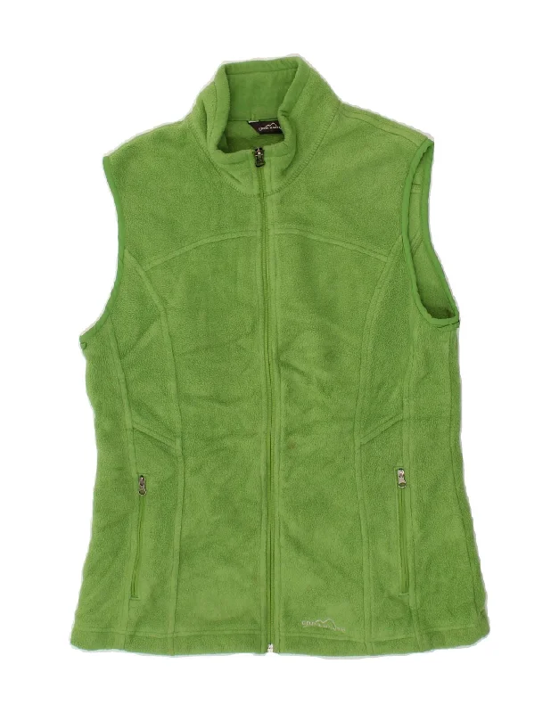 Online Only EDDIE BAUER Womens Fleece Gilet UK 14 Medium Green Polyester