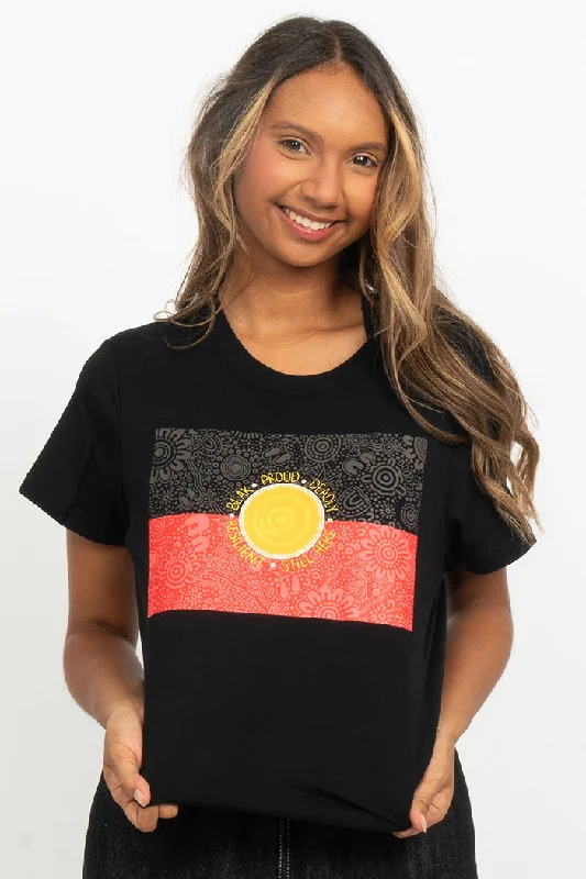 Hurry In Blak, Proud & Deadly Black Cotton Crew Neck Womens T-Shirt