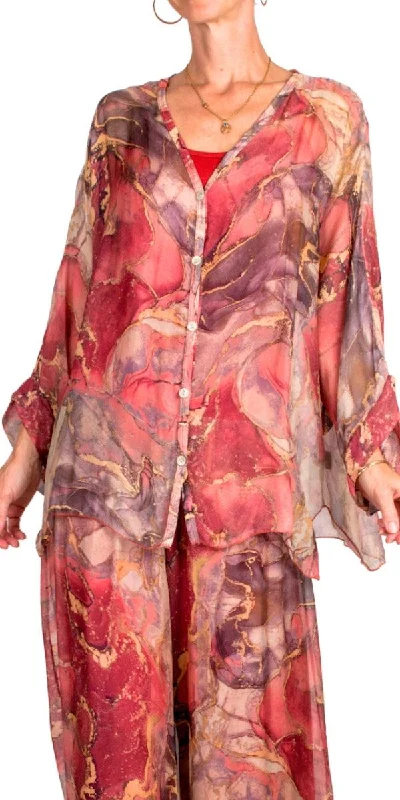 Weekend Shopping Extravaganza Angelo Marble Silk Blouse
