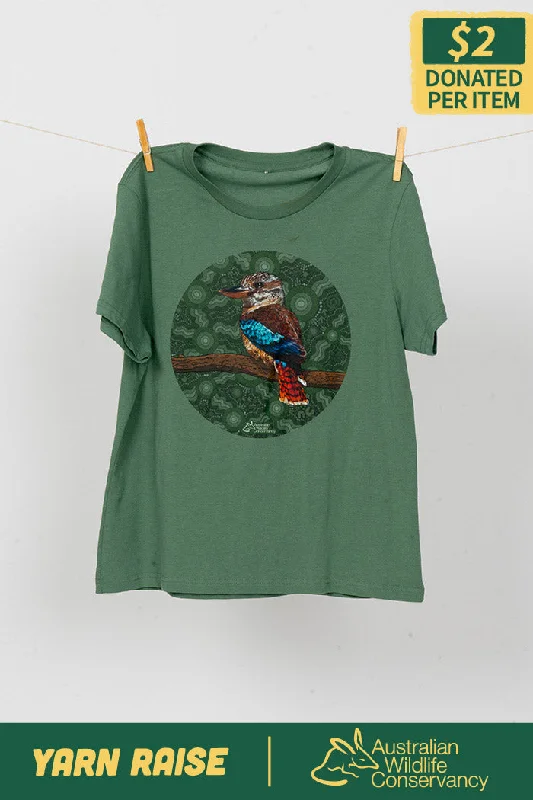 Savings Event Kookaburra (Durdilapka) 'Australian Wildlife Conservancy' Sage Cotton Crew Neck Women’s T-Shirt