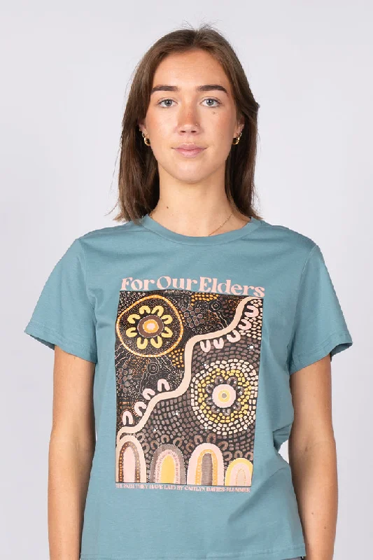 Doorbuster Deal The Path They Have Laid Slate Blue Cotton Crew Neck Women's T-Shirt