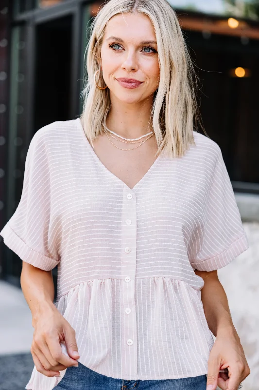 Deal Alert All My Love Blush Pink Striped Top