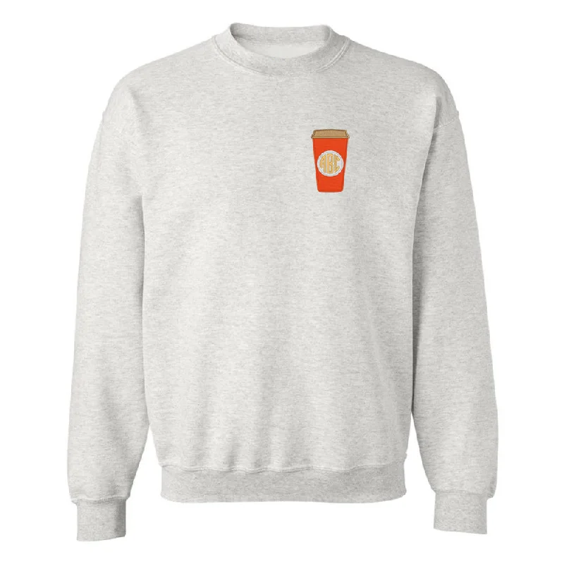 Top Pick Monogrammed Pumpkin Spice Cup Crewneck Sweatshirt